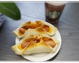 Hình bước làm 3 của món Sandwich nướng cùng Xúc xích & Phômai