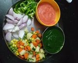 A picture of step 2 of Palak paneer Biryani.