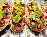 A picture of step 6 of Eggplant Pizza Supreme.