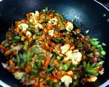 A picture of step 3 of Indo Chinese Shrimp Fried Rice.