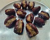 A picture of step 3 of Kunafa filled dates.