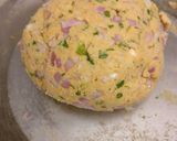 A picture of step 3 of Flattened rice or poha thalipeeth.