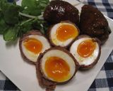 A picture of step 7 of Meat-Wrapped Soft-Boiled Eggs for Bentos.
