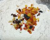 A picture of step 5 of Breakfast Bread with dry fruits and tutty fruity.