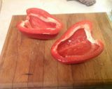 A picture of step 2 of Stuffed Pepper with Goats Cheese.
