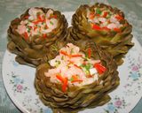 A picture of step 3 of Stuffed artichokes with shrimps.
