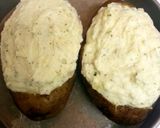 A picture of step 7 of Twice Baked Potatoes with Goat Cheese, Carmalized Onions and Bacon.