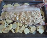Foto del paso 6 de la receta: Merluza rellena de gambas y gulas