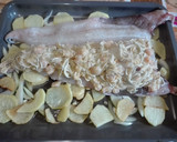 Foto del paso 6 de la receta: Merluza rellena de gambas y gulas