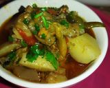 आलू बैंगन की सब्जी (aloo baingan ki sabzi recipe in Hindi) रेसिपी चरण 2 फोटो