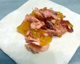 A picture of step 2 of Salmon And Peach Puff Pastry Snack.