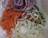 A picture of step 7 of Zoodles salad.
