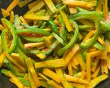 A picture of step 4 of Uchhe-Kumro Chenchhki Kasundi diye (Karela-Kumra dry with Kasundi).