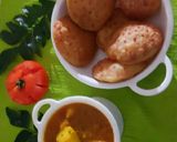 A picture of step 6 of Aloo Tamater Curry with Beetroot Puri.