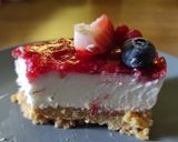 A picture of step 4 of Gluten-Free and Dairy-Free Cheesecake with Strawberry Coulis.