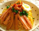 A picture of step 4 of Spicy Oil Ramen (Soupless Ramen) with Kimchi.