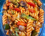 A picture of step 5 of Baked Cheesy Pasta with Tomato, Basil and Veggies.