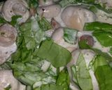A picture of step 3 of Sig's Tagliatelle with Mushrooms and Spinach.