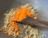A picture of step 4 of Lapsi carrot halwa with jaggery.