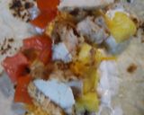 A picture of step 6 of Pineapple Chicken Burritos.