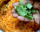 A picture of step 7 of Mushroom Biryani.
