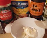 A picture of step 1 of Mom's Caesar Dressing.
