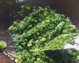 A picture of step 4 of Smoky Brinjal with Spinach (Green Olo Style).