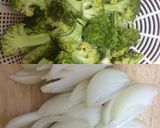 Hình bước làm 1 của món Bông cải xào thịt