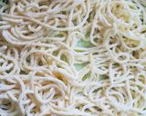 A picture of step 3 of Spaghetti Nest with Drumsticks.