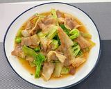 A picture of step 1 of Stir Fried Broccoli With Pork Belly Sliced.