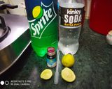 A picture of step 2 of Blue Lagoon Mocktail.