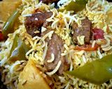 A picture of step 6 of Beef Biryani.