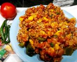 A picture of step 5 of Mexican rice with Indian twist.
