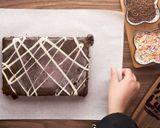 A picture of step 8 of Eggless Chocolate Cake.