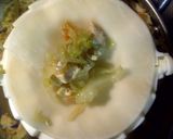 A picture of step 2 of steamed stuffed wontons.