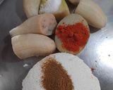 A picture of step 2 of Raw Banana Tikki.