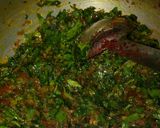 A picture of step 5 of Chole with spinach.