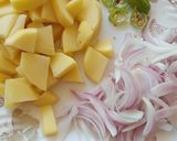 A picture of step 1 of Aloo & Shimla Mirch.