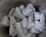 A picture of step 2 of Coconut Khoya Dry Fruit Fudge.