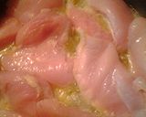 A picture of step 1 of Pineapple chicken.