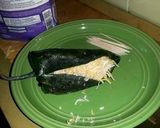 A picture of step 3 of Yummy Poblano Peppers aka Chili Rillenos with Homemade enchilada sauce! :-).