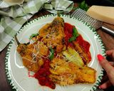 Padlizsán és cukkini legyező ropogós bundában paradicsom szósszal recept fázis 7 fotója