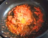 A picture of step 3 of Kofta curry with leftover pumpkin sabzi.