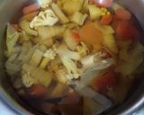 A picture of step 1 of Veg moncho soup.