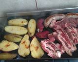 Foto del paso 2 de la receta: Tira banderita al chimi con batatas y papas, a la plancheta