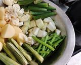 A picture of step 1 of Vegetable Kadi (Sindhi special).