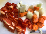 Carrilleras de cerdo con salsa de pimientos y oporto