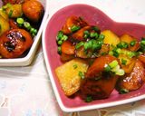 A picture of step 5 of Teriyaki-Style Stir-Fried New Potatoes and Wiener Sausages.