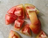 A picture of step 1 of Tomato broth with vermicelli noodles and parmesan crisp.