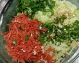 A picture of step 1 of Cabbage Manchurian.